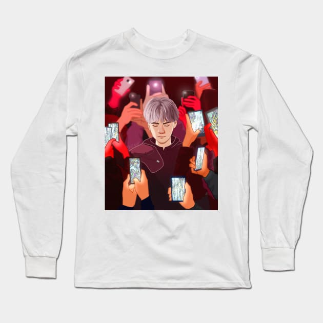 BTS Min Yoongi Suga Interlude: Shadow Fanart Long Sleeve T-Shirt by NiamhYoungArt